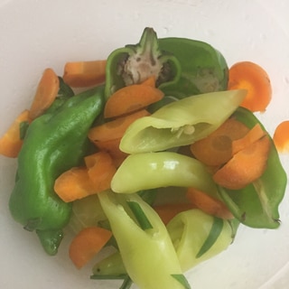 温野菜で食べやすいピーマン蒸し！